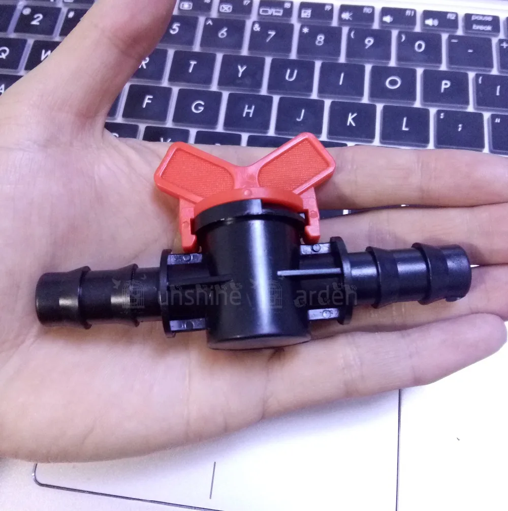 16mm PE Pipe Straight Drip Valve Tubing Irrigation Fittings Gardening