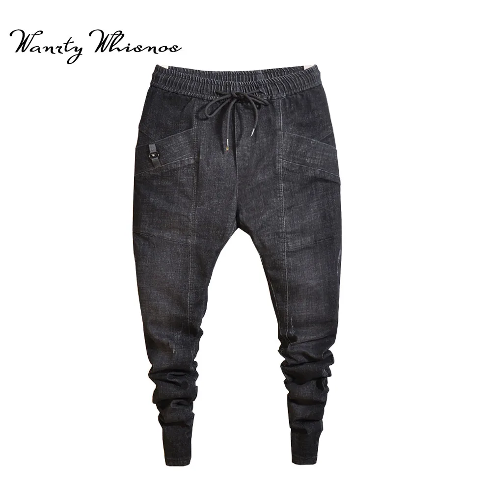Мужские длинные штаны, повседневные эластичные хлопковые узкие шаровары, мужские камуфляжные военные джинсы, свободные удобные штаны - Цвет: Черный
