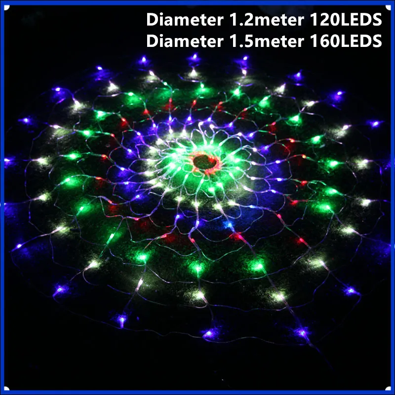 1,2 m 120 светодиодный s 8 режимов 220 V Красочный Паук веб светодиодный сетчатый свет