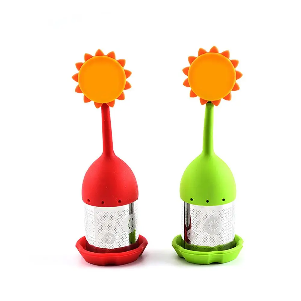 

1Pc Cute Silicone Stainless Steel Sun Flower Loose Tea Maker Infuser Strainer Filter