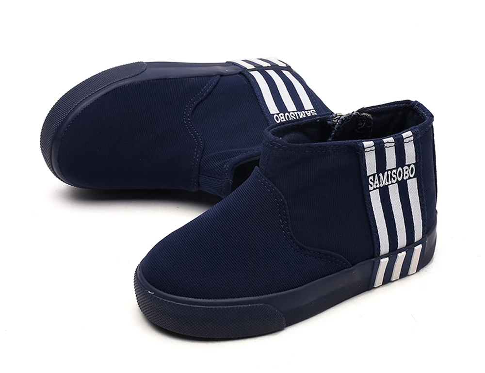  children canvas shoes sneakers navy red white strips sapatos ankle boots big boys tennis shoes girl