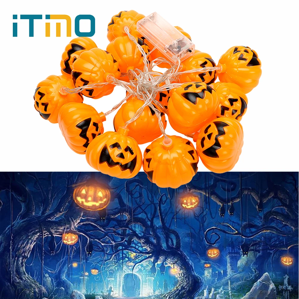 

ITimo 16 LEDs Pumpkin String Lights for Halloween Christmas Light Props Decorations Indoor Lamp String Fairy Lights Lamps