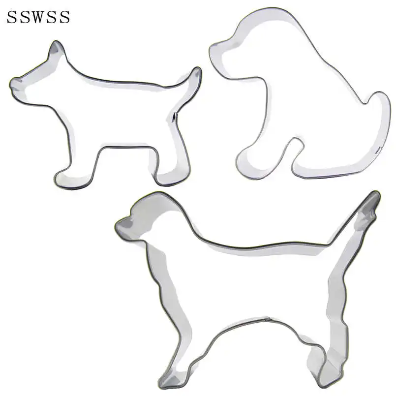 

Three Pet Dogs,Dalmatian,Golden Retriever,Akita Dog,Cookie Cutter Baking Molds,Cake Decorating Fondant Tools