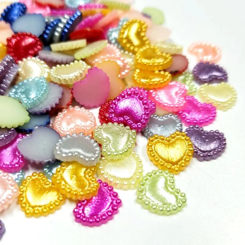 

100PCS 10MM Mix Color Flatback Heart Resin Buttons No Hole For Garment Dolls Jewelry DIY Accessories