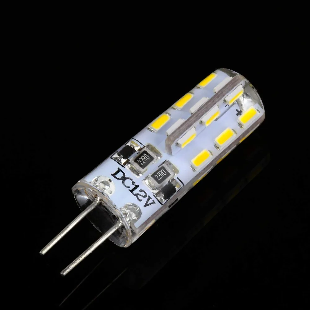 

10 Pack - DC 12V G4 LED Bulbs 1 Watt 24 x 3014 SMD 80LM Equivalent 10W Halogen Lamp, Warm White 2700K - 3200K