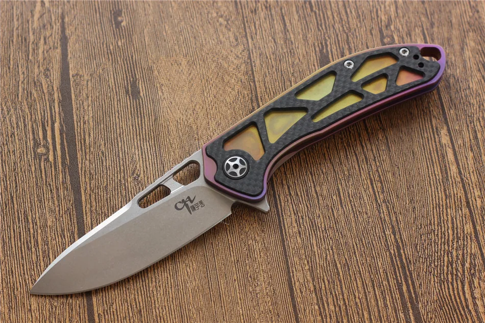 Продажа Ch3509 складной нож D2 керамические лезвия шариковый подшипник шайба TC4 и CF ручка Открытый Отдых охотничий карманный нож EDC инструменты