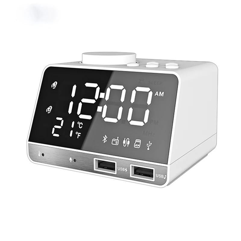 

AIYIMA Portable Wireless Bluetooth Speaker Column Music Soundbar LED Multifunctional Loudspeaker With Alarm Clock Mirror Radio