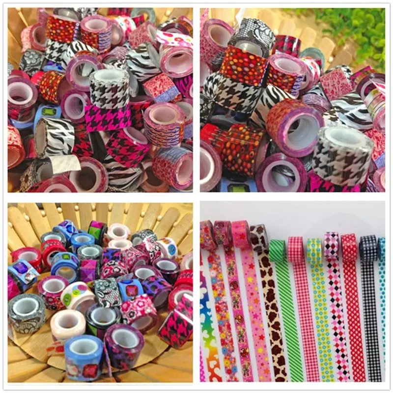 

NEW ! Wholesale Stylsih 10Rolls/lot 12x 20mm Mini Cartoon DIY Paper Sticky Adhesive Sticker Decorative Tape Pattern Randomly