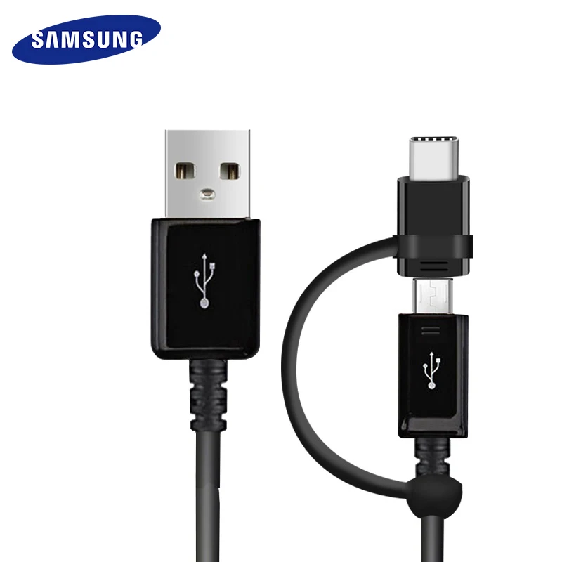 Кабель Samsung 2 в 1 с Micro USB Type C быстрая зарядка Note9 S8 plus note8 S9 C5pro C7pro C9pro S6 S7 edge Note5