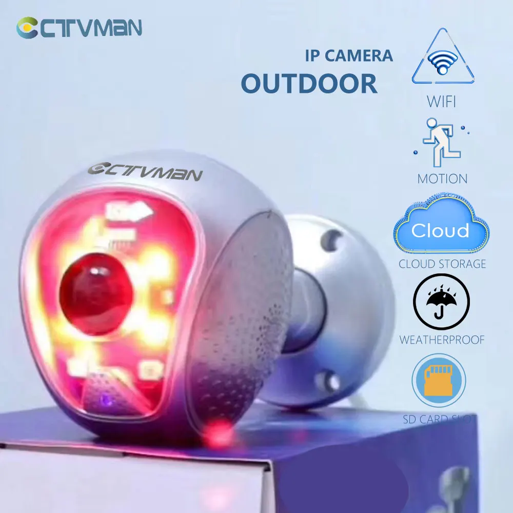 

CTVMAN 1080P Home Security camera IP Camera Outdoor WIFI CCTV Camera Outdoor 2MP home surveillance Two Way Audio 1.44mm Lens