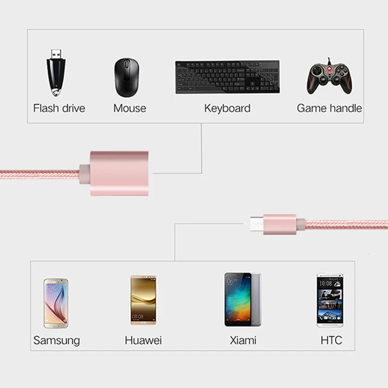 Кабель Micro USB OTG кабель 2 0 адаптер конвертера otg портативный для мобильного