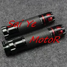 Универсальный мотоциклов с чпу красный руль ручками и руле заканчивается 7/" 22 мм для Yamaha Honda черный