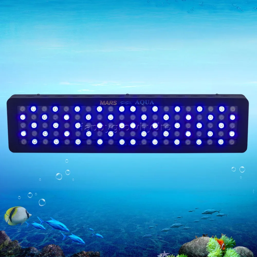 2шт MarsHydro Диммируемый 300 Вт аквариумный светодиодный светильник, полный спектр 3 Вт одиночные чипы для коралловых рифов