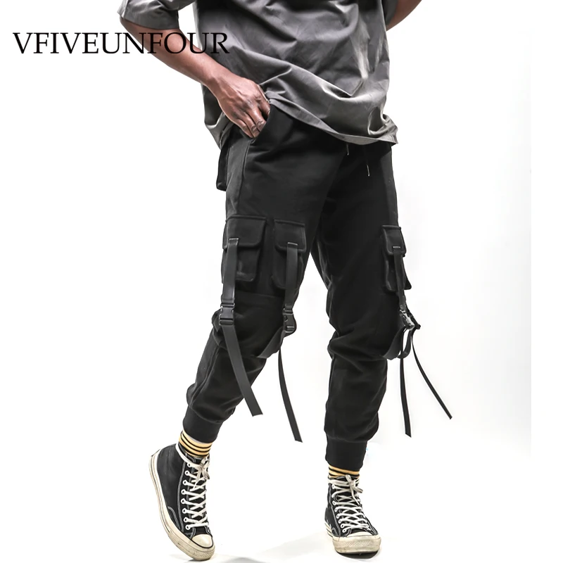 

VFIVEUNFOUR New Arrivals Hip Hop Harem Joggers Pants 2019 Male Trousers Mens Pocket Tapes Elastic Waist Casual Pants Sweatpants