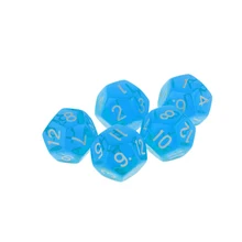 5 шт./компл. TRPG игры Подземелья и Драконы D12 многосторонний Набор кубиков вечерние игровые подпорки Настольная игра в кости-синий