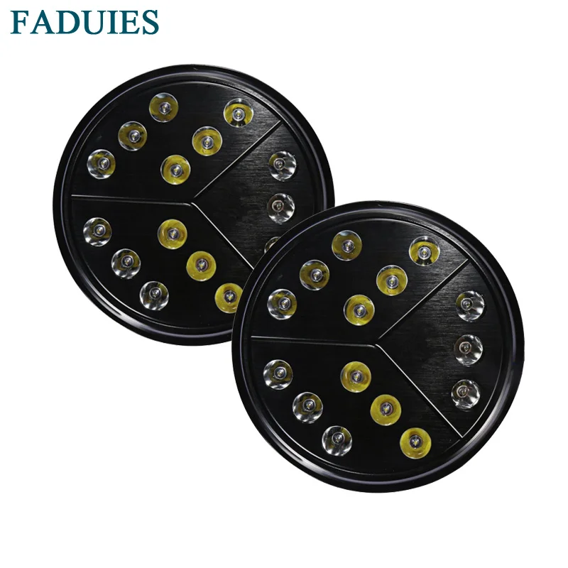 FADUIES 2psc 80W 7 inch Arrow Style Round LED Headlight High Low Beam For 97-17 Jeep Wrangler TJ JK (Black) FADUIES 2psc 80W 7 inch Arrow Style Round LED Headlight High Low Beam For 97-17 Jeep Wrangler TJ JK (Black)