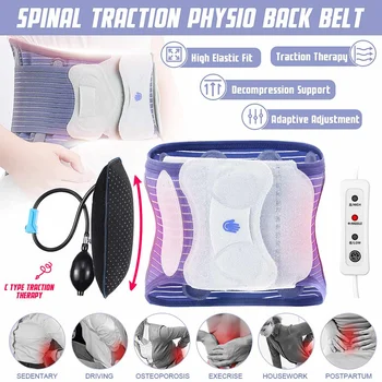 

Physio Back Belt Spinal Traction Heatng Belt Decompression Self Heating Lumbar Pain Relieve 9 High-energy Magnets Skin-friendly
