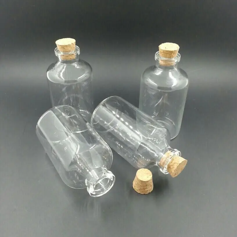 25 قطع 40x63x12.5mm 50 ملليلتر diy واضح شفاف الجرار الفارغة زجاج زجاجات صغيرة مع الفلين حاويات قوارير زجاجات جنحت