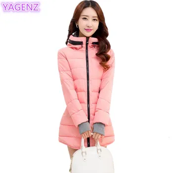 

YAGENZ Women Hooded Coat Winter Jacket Women Coat Plus size XL-6XL Fashion Long Section Keep Warm Women Cotton Hooded Top 358