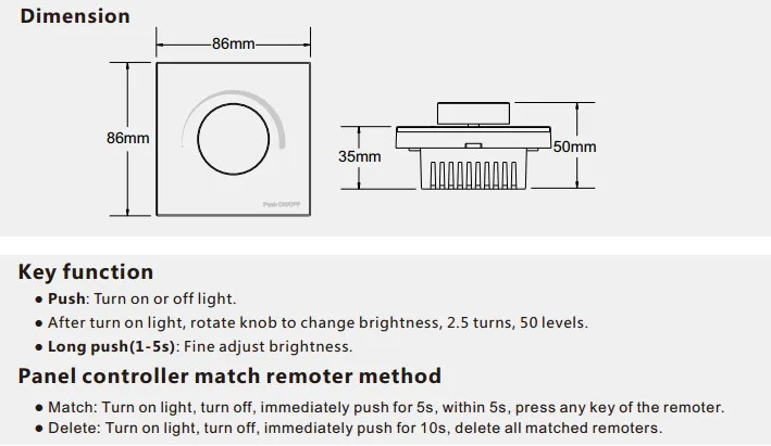 S1-K Led симисторный 220 В высокое Напряжение 100-240VAC Вход задней кромки затемнения настенный поворотный Панель руководство симисторный