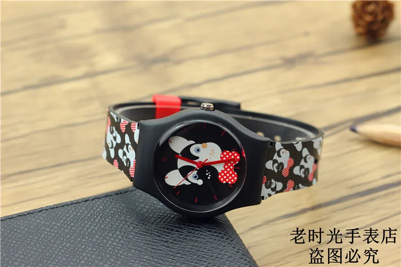 Оригинальный HOTIME бренд для женщин Человек мода прекрасная собака смешивания цвет ремешок наручные часы водонепроница с высокое качество
