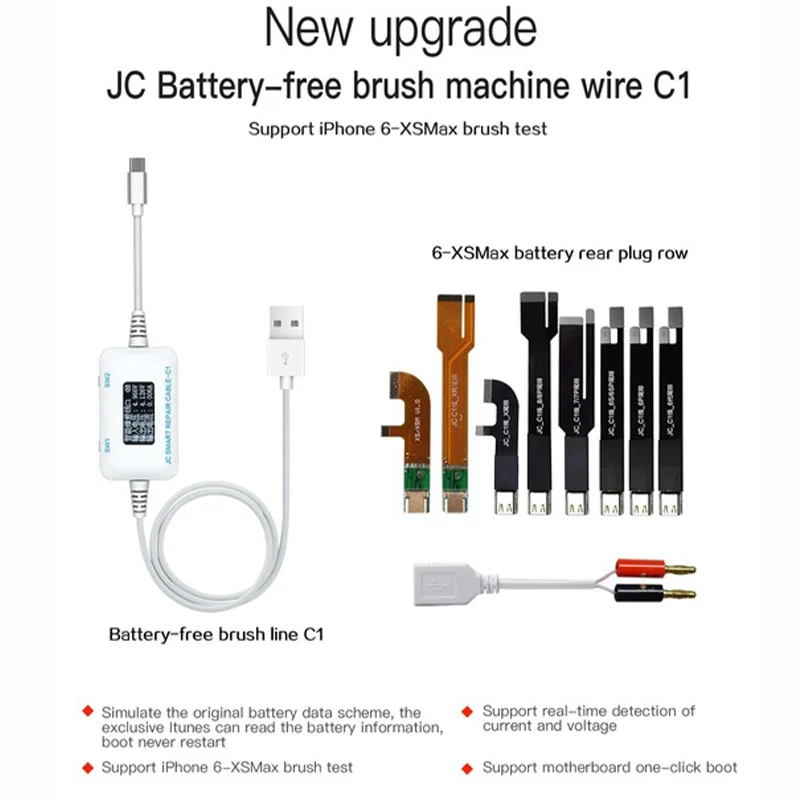JC C1 умный ремонтный кабель iPhone детектор тока и напряжения для 6 6s 7 8 P X материнская
