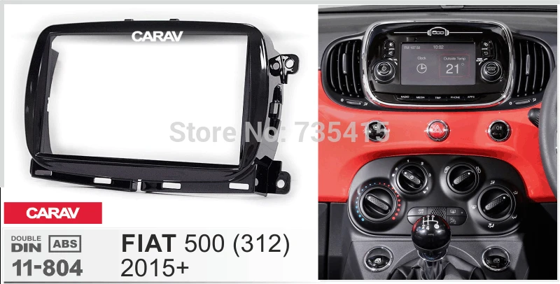 

Din Fascia for FIAT 500 (312) 2015+ Radio CD DVD Stereo Panel Dash Mount Trim Kit Surround Frame Plate Facia CARAV 11-804