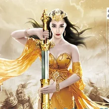 WuHun Осень новейший дизайн Компьютерная игра косплей готовый костюм FanBingbing такой же дизайн золотой сексуальный костюм Swordlady