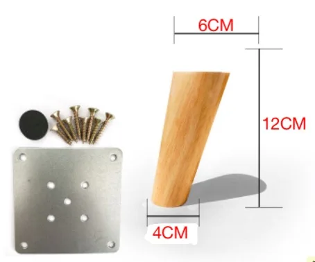 4 шт./лот H: 12 см диаметр: 4-6 см нордический косой диван деревянные ножки твердые деревянная стенка для телевизора настольные ножки