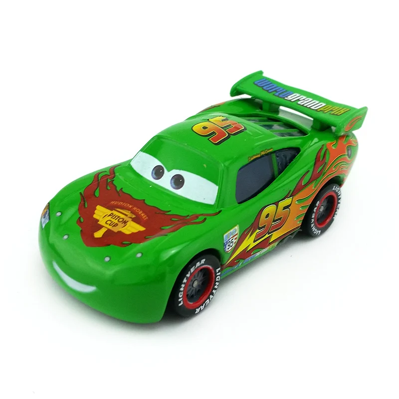 Disney Pixar Cars Gold Dinoco синий черный полицейский Молния Маккуин литой игрушечный автомобиль для детей 1:55 Свободный бренд и - Цвет: Green McQueen