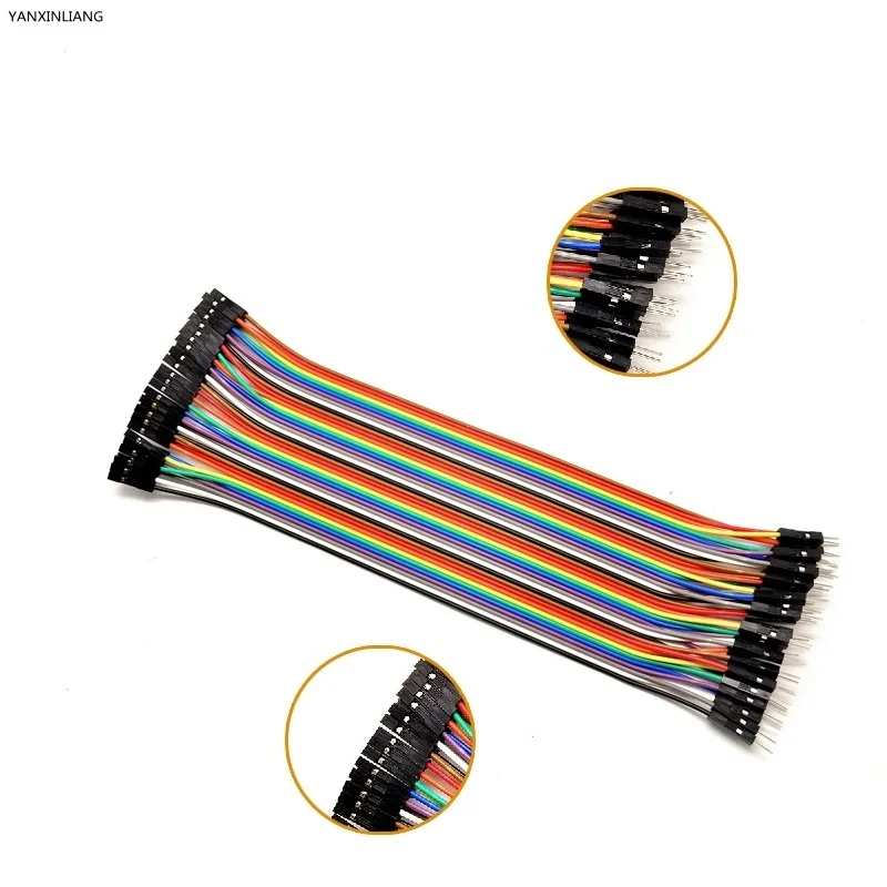 

40pcs in Row Dupont Cable 20cm 2.54mm 1pin 1p-1p Female to Male jumper wire for Arduino