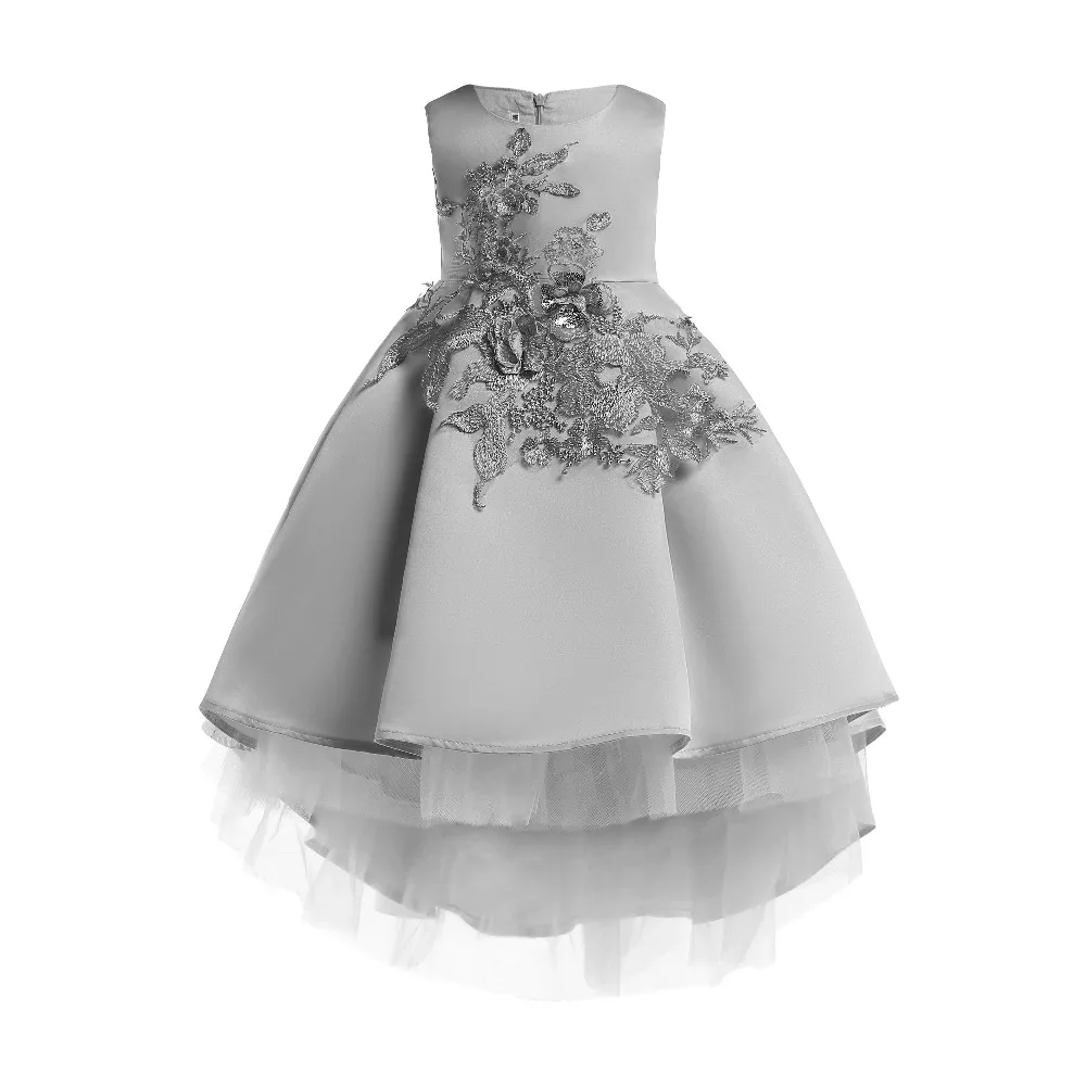 

ZT2650 Summer Elegant Dress For Girl Kids Party Dress Girls Sleeveless Mesh Embroidered Princess Dress Formal Evening Ball Gowns