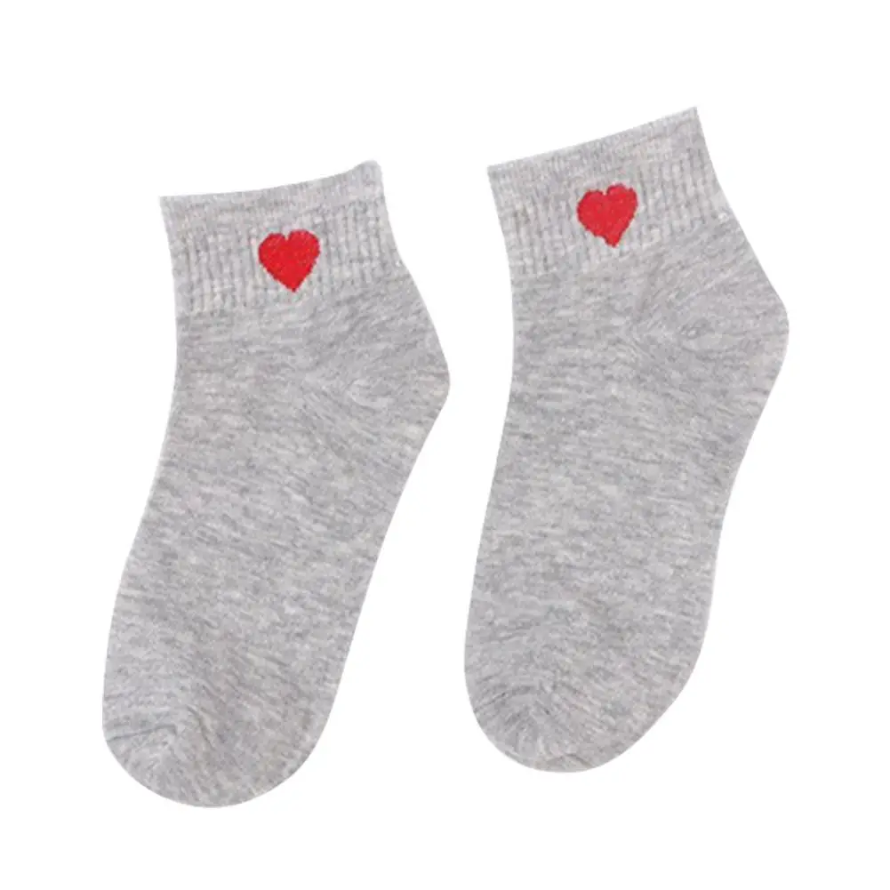 Новые милые носки с узором милые дышащие мягкие носки впитывающие антифрикционные однотонные хлопковые носки для взрослых женщин - Цвет: Серый