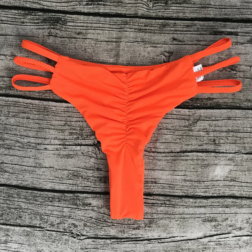Womens Swimwear 2021 Thong Bikini Bottom Bathing Suits Solid Brazilian ...