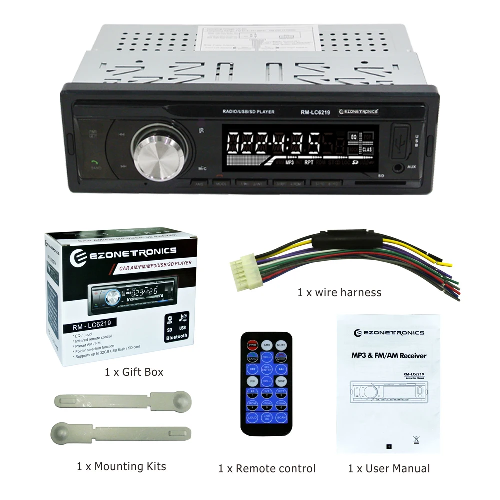 Новых автомобилей Радио Стерео-плеер Bluetooth телефон аудио Авто AUX-IN MP3 FM/AM/USB/1Din /Remote Управление 12 В 4x45 Вт Универсальный