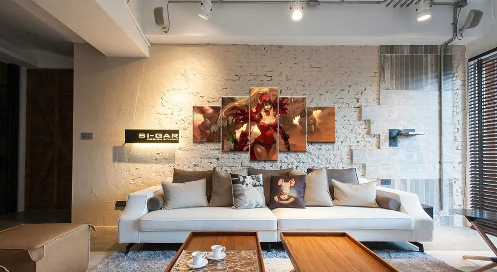  5 Pieces Wall Art Canvas Painting Video Game DOTA 2 Poster Canvas Printed Home Decor For Living Roo