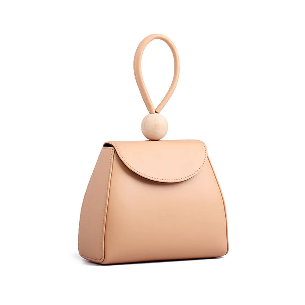 

Spring / Summer 2019 New Korean Version Minimalist Japanese Style Handbag Log Wood Bead Soft Solid Fashion Cute Elegant Leisure