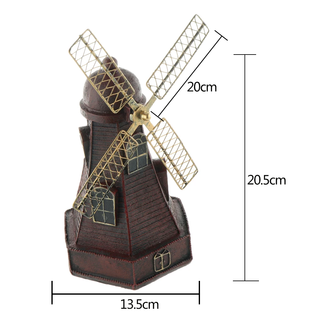 European Vintage Holland Windmill Resin Piggy Bank Home Cafe Pub Bar Decoration Ornaments Craft Gifts