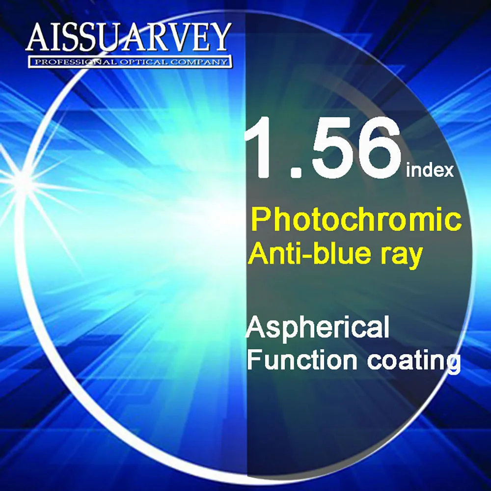 

1.56 Index Aspherical Anti-blue Ray Light Photochromic Lenses Cr-39 Anti-glare Clear Gray Grade A Top Quality Thin Optical Lens