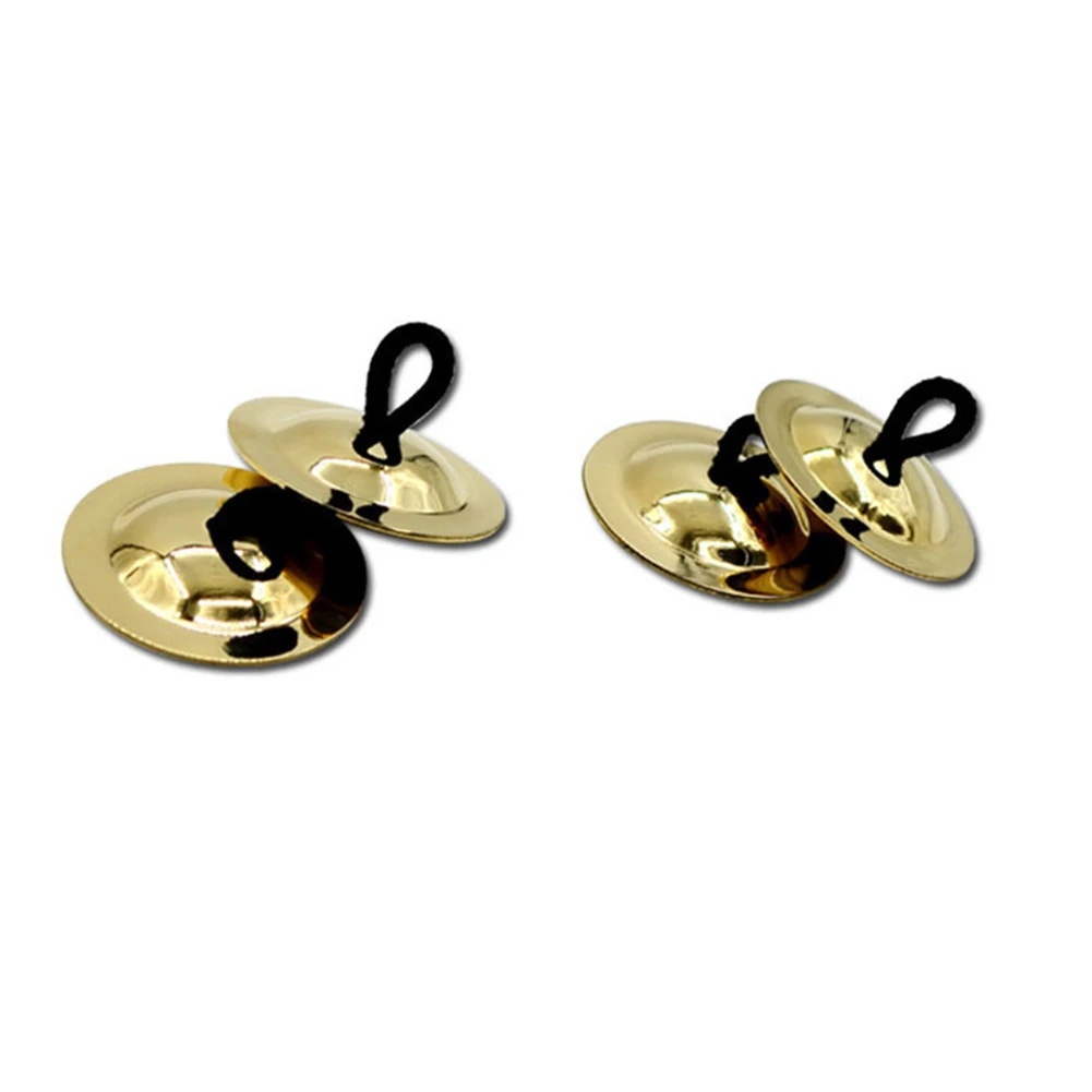 1Pair Brass Finger Cymbals Musical Percussion Instrument baby toy Kids Toy Dancing Props music toys for children