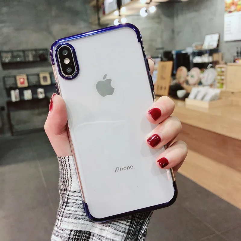 

Luxury Shockproof Silicone Phone Case For iPhone X XS XR XS Max 8 7 Plus 6 6S Plus 5 5S Case Transparent Protection Back Cover