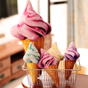 

Candice guo plush toy cartoon sofa warm pillow cushion realistic ice cream cone children's birthday gift Christmas present 1pc