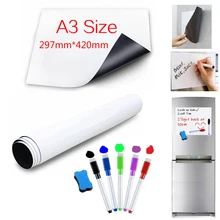 A3 Размер магнитная доска для холодильника магнит кухонные магнитные наклейки сухая салфетка фломастер для белой доски ручка ластик записная книжка