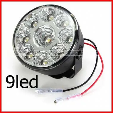 

Super Bright DRL 9 LED Car head Front Round Fog Tail light Off-road Lamps parking Lamp Daytime Running Lights