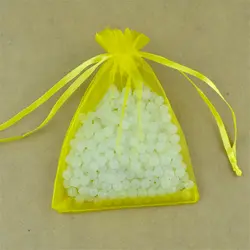 Оптовая продажа 100 шт 20x30 см подарочные мешочки из органзы Желтый цвет большой тянущаяся органза сумки пакеты для свадебных подарков