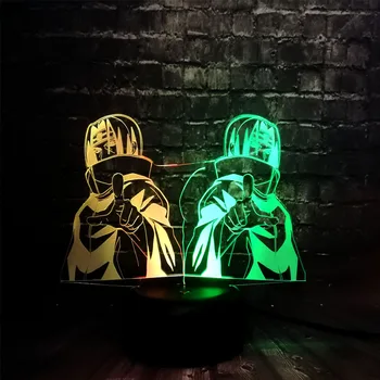 

Novelty 3D Acrylic Anime Mixed 7 Color Change Uzumaki Naruto LED Bedside Decor USB Charge Table Mood Night Light Children's lamp