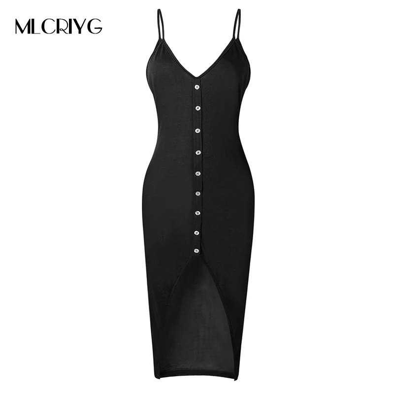 Mlcriyg Summer Dress Women 2018 Fashion Sexy Sleeveless Solid Bodycon Dress Casual Maxi Dress