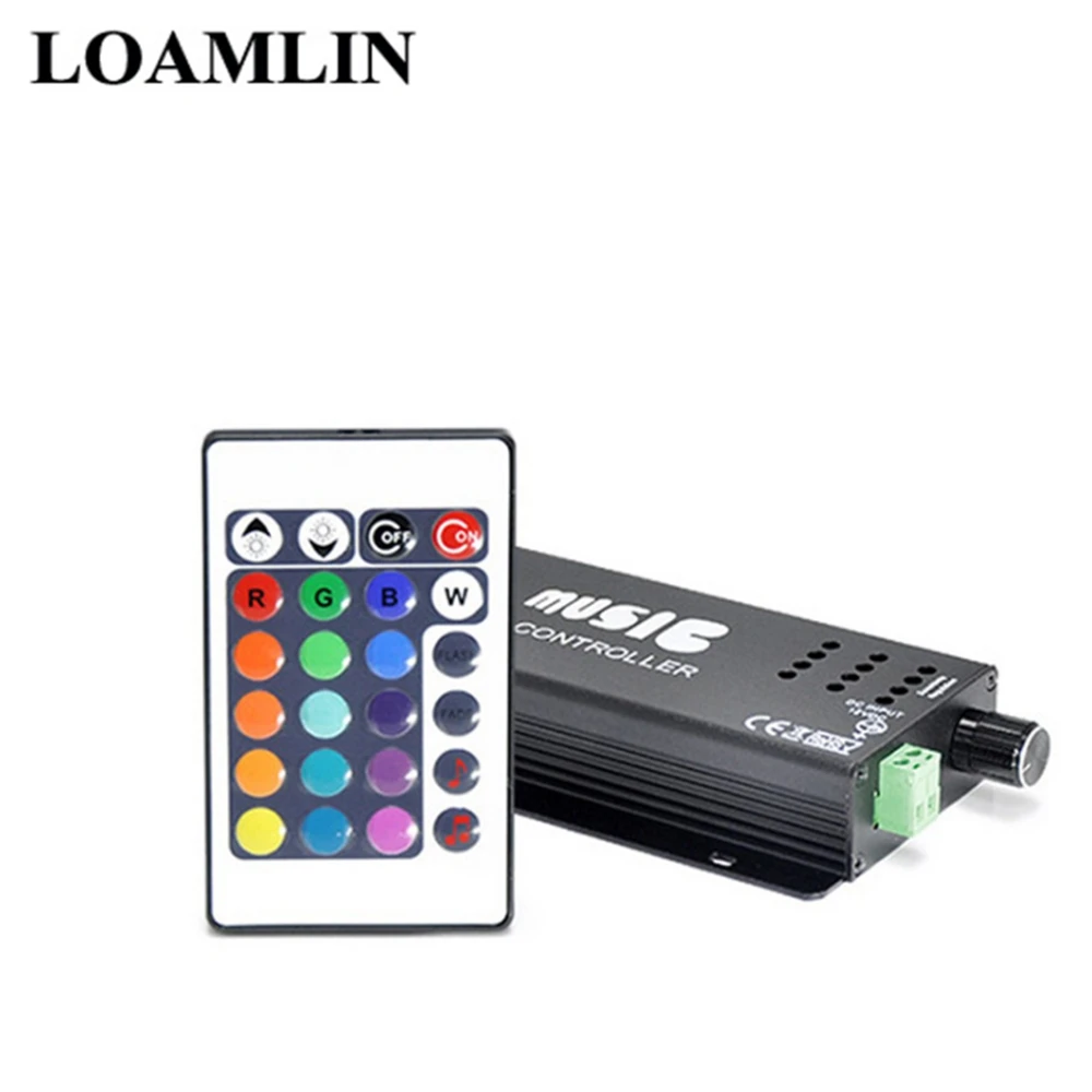 24 клавиши музыкальный контроллер ИК пульт DC12 24V RGB LED чувствительный к звуку для 5050