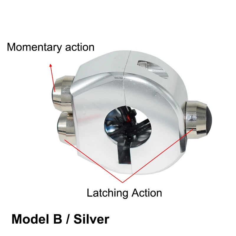 7/" 22 мм алюминиевый сплав CNC мотоциклетные переключатели руля крепление переключатель головной светильник противотуманный светильник вкл. ВЫКЛ - Цвет: Model B Silver