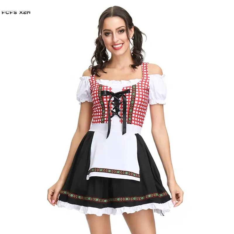 Women Beer Girl Cosplay Female Halloween Waitress Maid Costumes ...